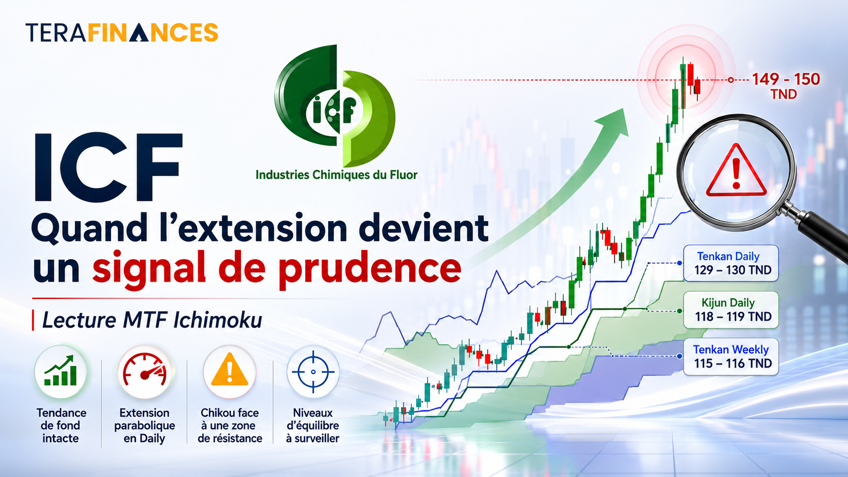 ICF –Analyse technique : Quand l’extension devient un signal de prudence : Lecture MTF Ichimoku
