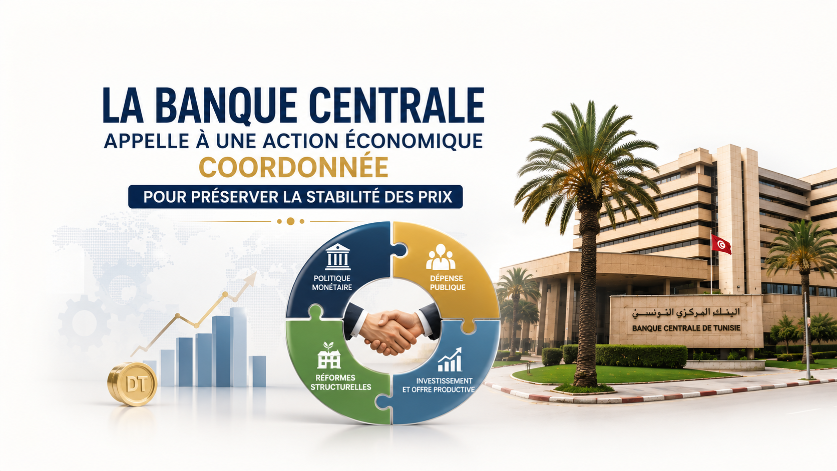 La BCT appelle à une action économique coordonnée pour préserver durablement la stabilité des prix