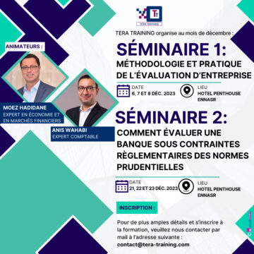 TERA TRAINING organise au mois de décembre deux séminaires de formation