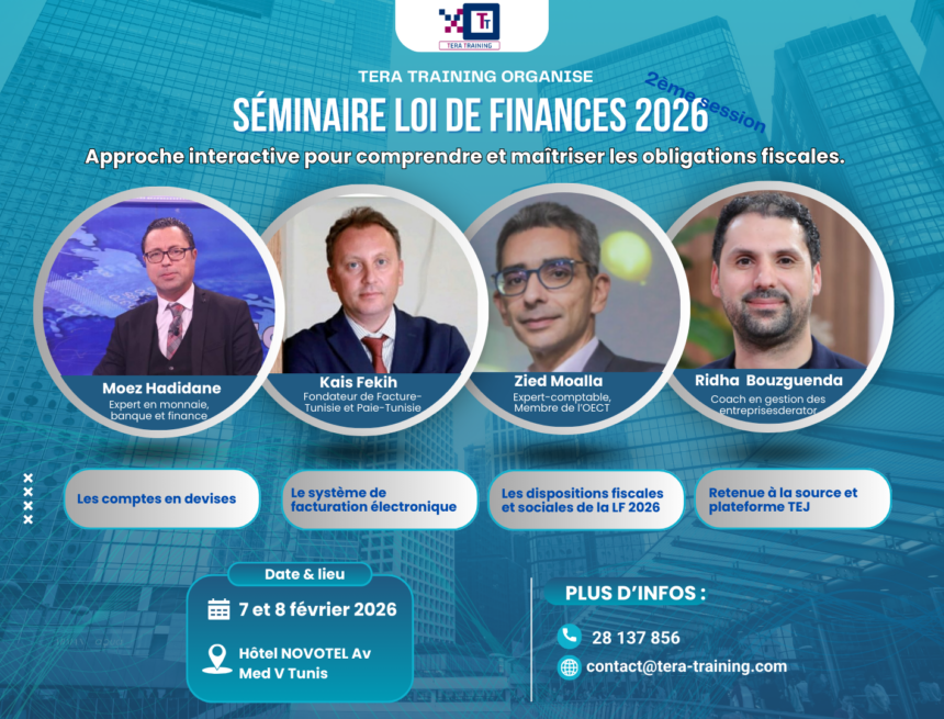 Blue and White Modern Corporate Business Webinar Event Instagram Post (Présentation) (1) Séminaire loi de finances 2026 (2ème session)